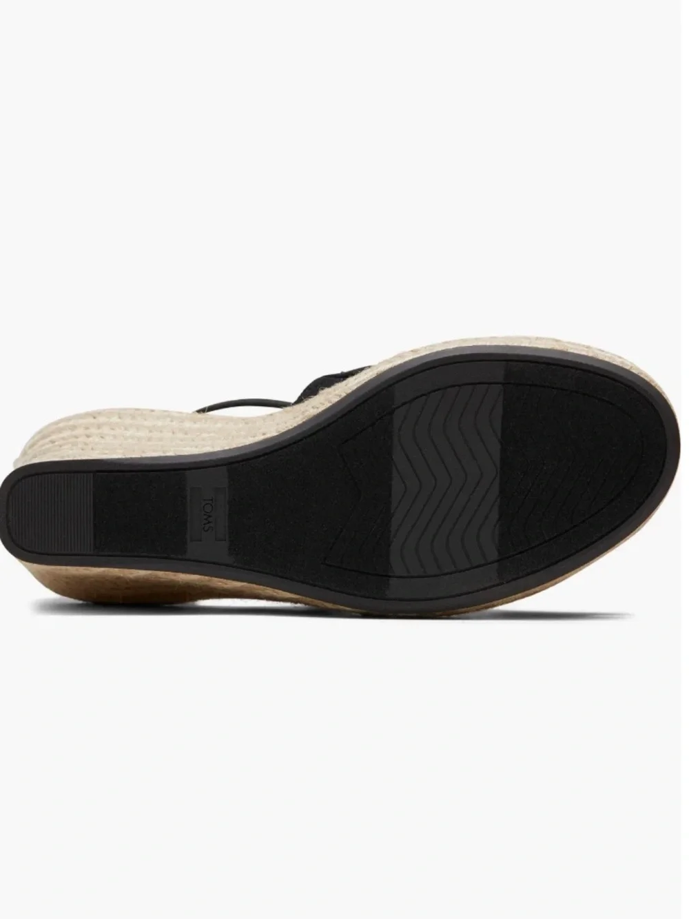 TOMS Marisol Espadrille Black Wedge Sandals 2371 Size 8